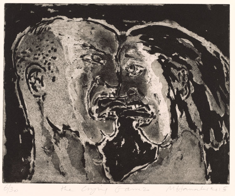 Marcelle Hanselaar, Warring Couple, 2015. Sugar-lift aquatint. No.20 from the set The Crying Game. © Marcelle Hanselaar.