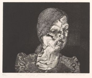 Marcelle Hanselaar, They threw acid in her face, 2015. Etching and aquatint. No.6 from the set The Crying Game. © Marcelle Hanselaar.