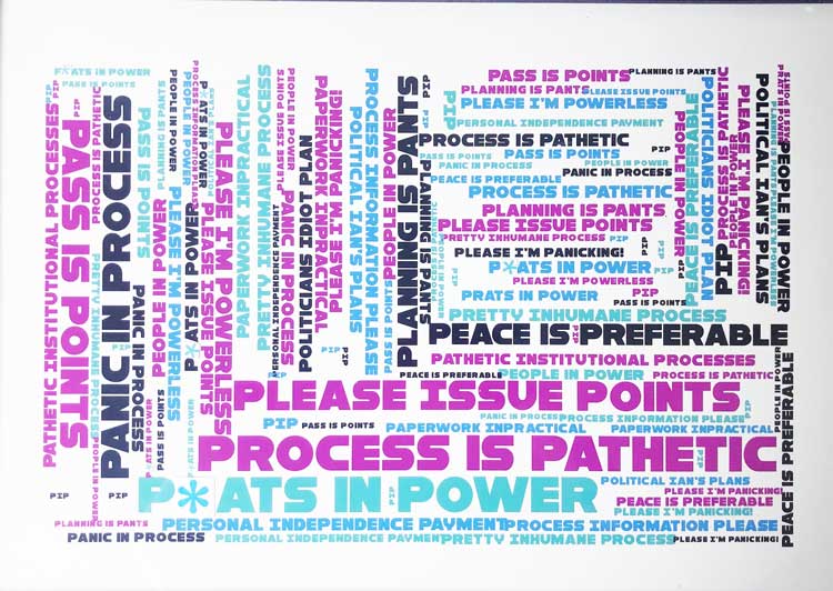 Kim Rasit, PIP word art. Photo: courtesy H’arts in Mind.