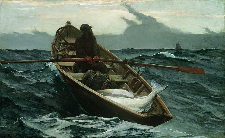 Winslow Homer. The Fog Warning (Halibut Fishing), 1885. Oil on canvas, 76.8 x 123.2 cm. © Museum of Fine Arts, Boston. Anonymous gift with credit to the Otis orcross Fund, 94.72.
