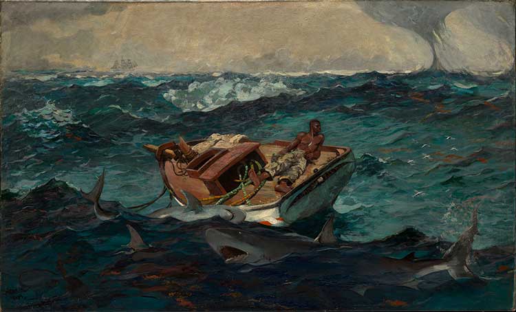 Winslow Homer. The Gulf Stream, 1899 (reworked by 1906). Oil on canvas, 71.4 x 124.8 cm. The Metropolitan Museum of Art, New York. Catharine Lorillard Wolfe Collection, Wolfe Fund, 1906 06.1234. © The Metropolitan Museum of Art, New York.