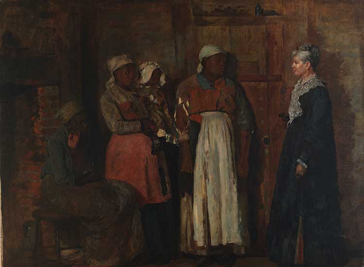 Winslow Homer. Visit from the Old Mistress, 1876. Oil on canvas, 45.7 x 61 cm. Smithsonian American Museum of Art, Washington, DC. Gift of William T. Evans. 1909.7.28. © Smithsonian Institution, Washington, DC.