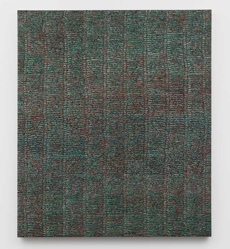 Rosa Lee. Inscriptions, 1999. Oil on canvas, 147 x 173 cm. Copyright estate of the artist, Courtesy Richard Saltoun Gallery London and Rome.