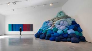 From her small woven minimes to installations that stretch from floor to ceiling, Hicks’s colourful, tactile works, spanning a 70-year career, are a delight to behold