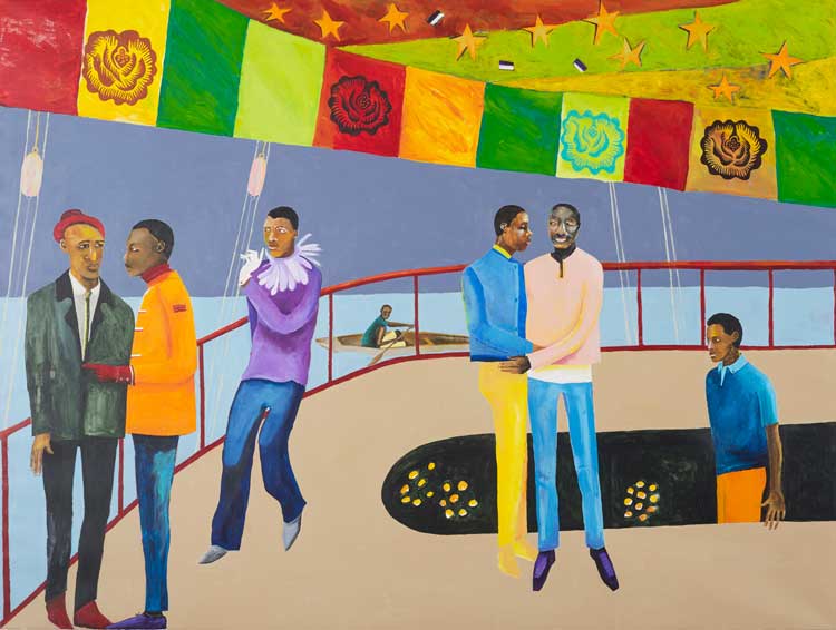 Lubaina Himid. Ball on Shipboard, 2018. Rennie Collection, Vancouver. © Lubaina Himid.