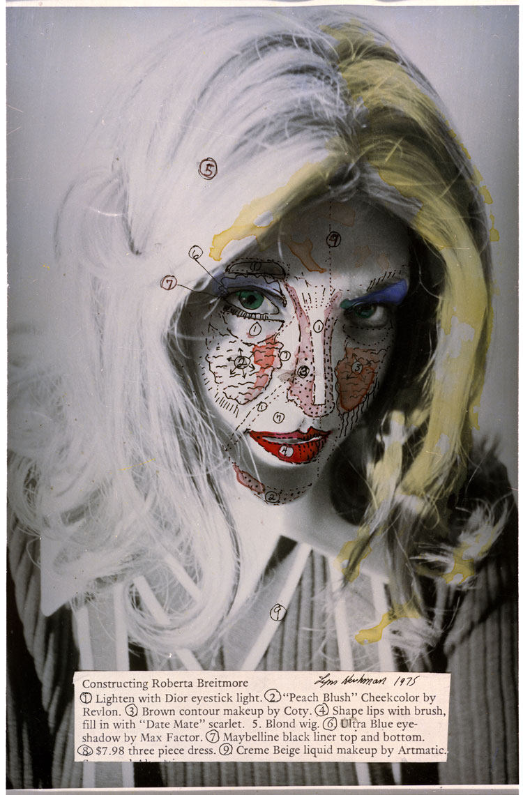 Lynn Hershman Leeson. Roberta’s Construction Chart 1, 1975. Archival digital print and dye transfer, 35 5/8 x 23 5/8 in (90.5 x 60 cm). Courtesy the artist; Bridget Donahue Gallery, New York; and Altman Siegel, San Francisco.