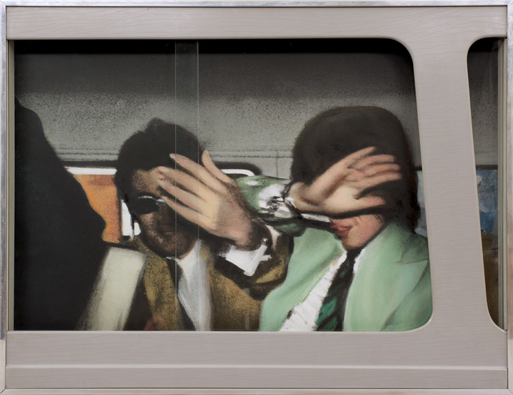 Richard Hamilton, Swingeing London '67, 1968. Relief, screenprint on oil on photograph on hardboard, Pallant House Gallery, Chichester (Wilson Gift through Art Fund, 2006) © Richard Hamilton 2020. All rights reserved, DACS.
