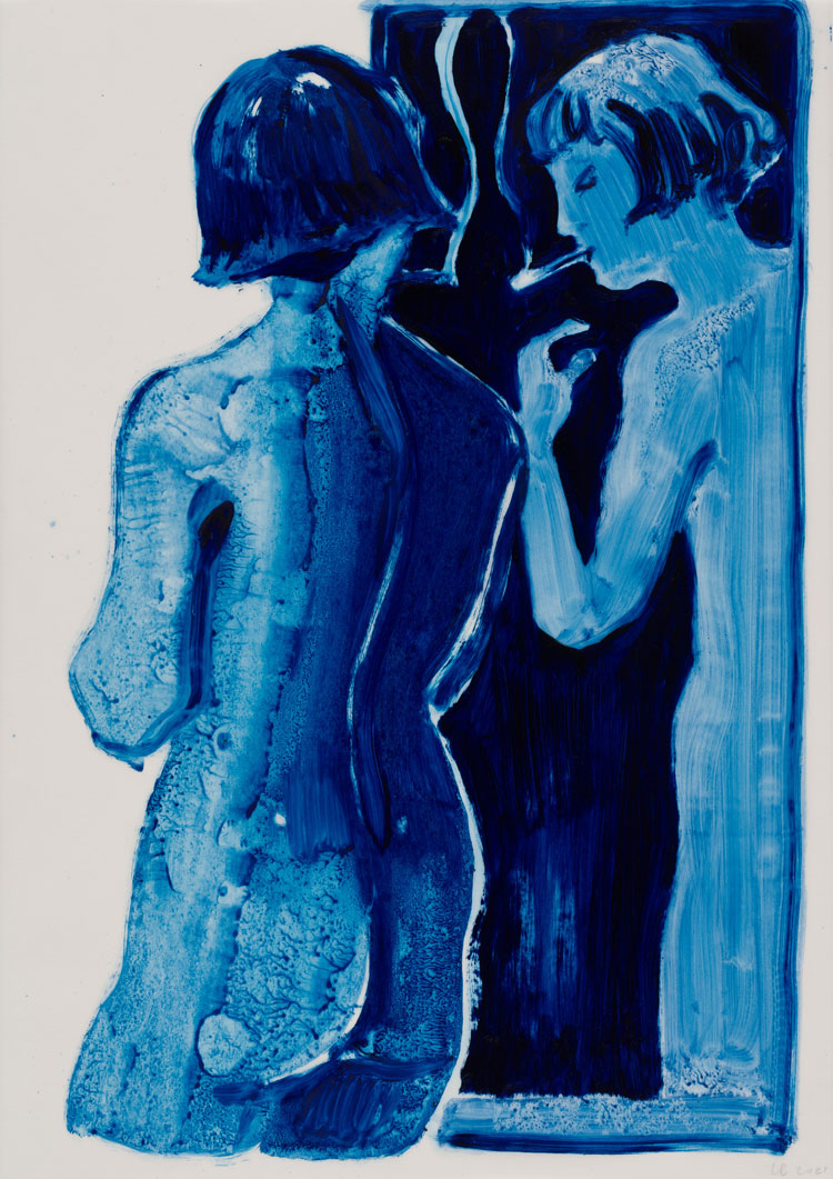 Lisa Brice, Untitled, 2021. Oil on tracing paper, 41.9 x 29.6 cm. Framed: 50.8 x 38cm. Copyright Lisa Brice. Courtesy the artist; Stephen Friedman Gallery, London and Salon 94, New York.