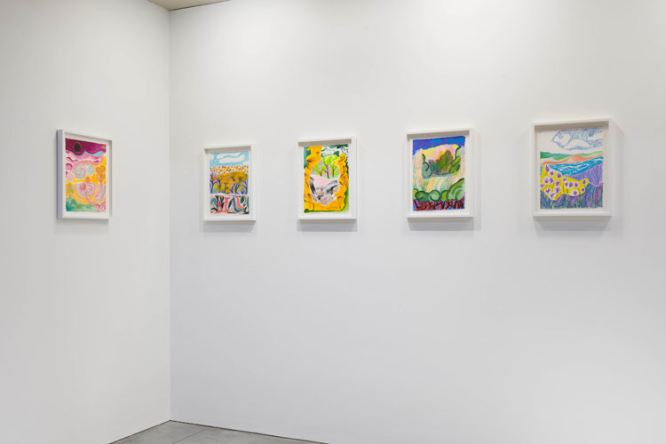 Shara Hughes, installation view, Garden Museum, London, 17 May - 5 June 2021. Photo: Mark Blower. Courtesy of the artist and Pilar Corrias, London.