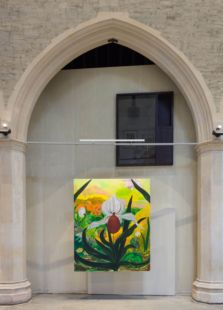 Shara Hughes, installation view, Garden Museum, London, 17 May - 5 June 2021. Photo: Mark Blower. Courtesy of the artist and Pilar Corrias, London.