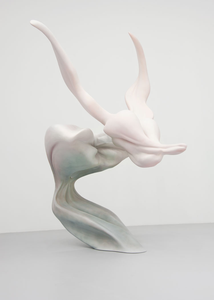 Marguerite Humeau. The Dancer I, A marine mammal invoking higher spirits, 2019. Polystyrene, polyurethane resin, ﬁbreglass, steel skeleton, pollution particles. Photo: Julia Andréone. Courtesy the artist, CLEARING New York/Brussels.