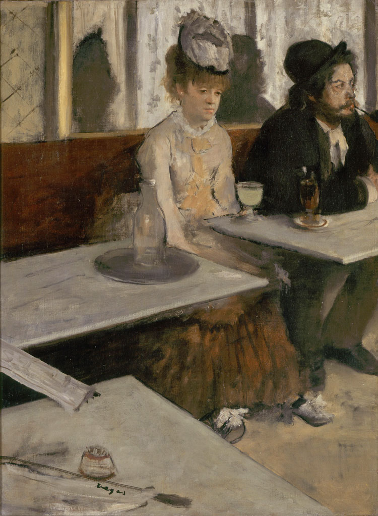 Edgar Degas, The Absinthe Drinker, between 1875-1876. Oil on canvas, 92 x 68.5 m. Paris, Musée d’Orsay. Photo © RMN-Grand Palais (musée d'Orsay) / Hervé Lewandowski.