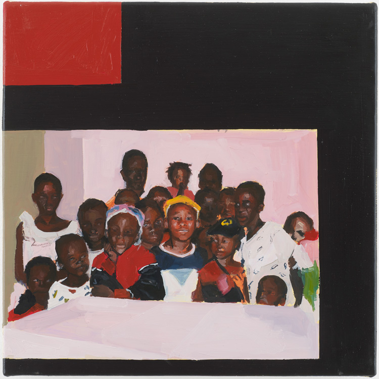 Kudzanai-Violet Hwami, You and all your friends, 2019. Oil on canvas. 30 x 30 cm. Commissioned by Gasworks. Courtesy of the artist and Tyburn Gallery. Photo: Andy Keate.