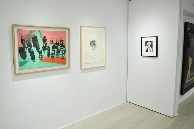 Andy Warhol’s Perfume Bottles and Firooz Zahedi’s portrait of Andy at Leila Heller’s new uptown
gallery space.