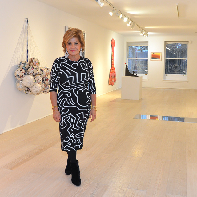 Leila Heller on opening night of her new gallery space at 17 East 76th Street.