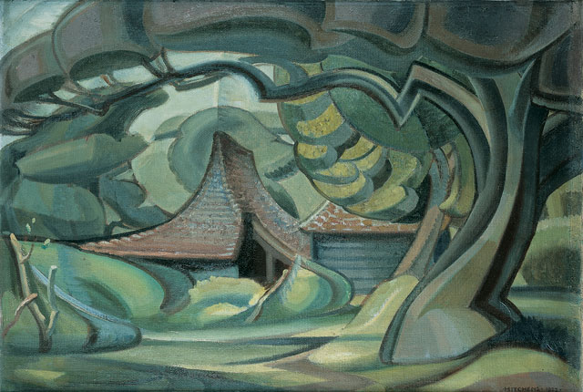 Ivon Hitchens, Curved Barn, 1922. Oil on canvas. Pallant House Gallery (presented by the artist, 1979) © The Estate of Ivon Hitchens.