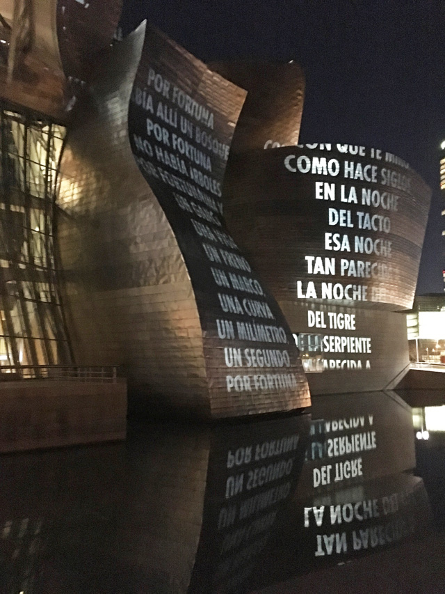Jenny Holzer: Thing Indescribable, Guggenheim Bilbao. Photo: Veronica Simpson.