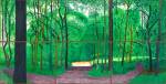 David Hockney. Woldgate Woods, 26, 27 & 30 July 2006. Oil on six canvases, 36 x 48 in each, 72 x 144 in overall. © David Hockney. Photo: Richard Schmidt.