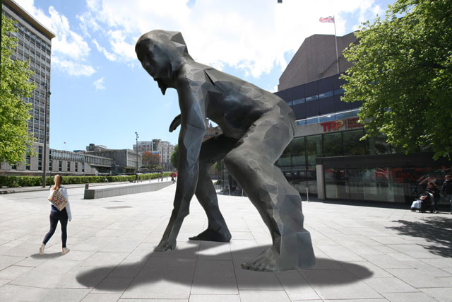 Joseph Hillier. Visualisation of Messenger outside the Theatre Royal, Plymouth. @ the artist.