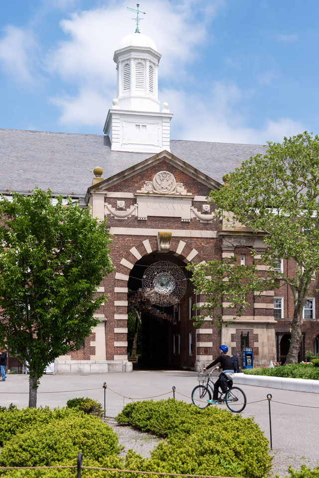 Jacob Hashimoto. Never Comes Tomorrow, 2015-18, Liggett Hall, Governors Island. Photograph: Timothy Schenck.