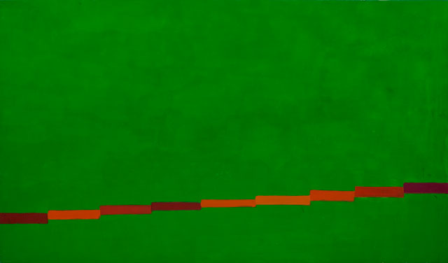 John Hoyland. 11.10.64, 1964. Acrylic on canvas, 78 x 132 in (198.1 cm x 335.3 cm). © The John Hoyland Estate. All
rights reserved, DACS 2017. Photograph: Colin Mills, courtesy of Pace Gallery.