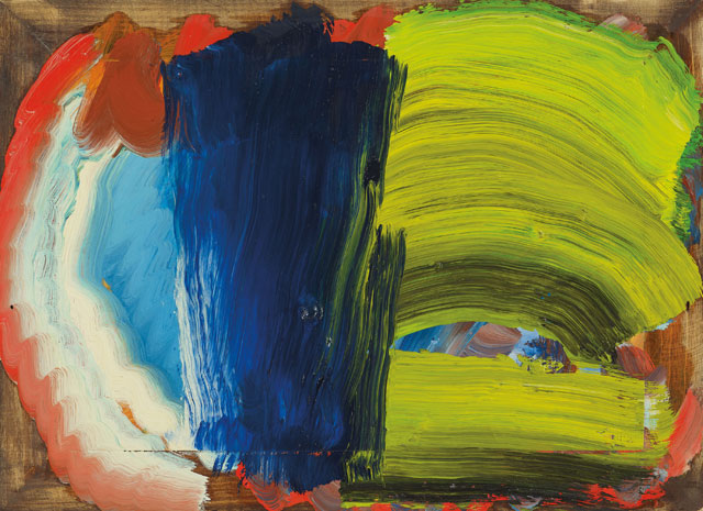 Howard Hodgkin. Letters from Bombay, 2012–14. Oil on wood, 40 x 54.9 cm. © Howard Hodgkin. Courtesy the artist and Gagosian.