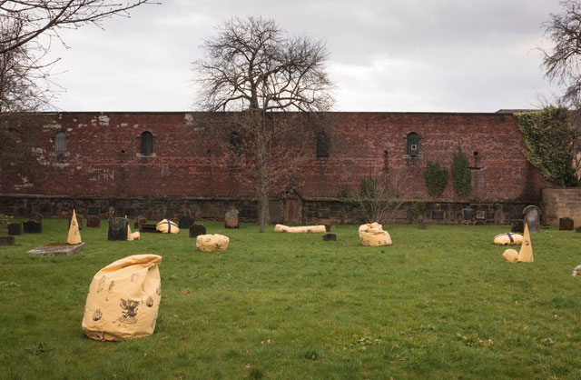 Georgia Horgan. Saturday, 18 cotton canvas screen printed cushions, 2016. Photograph: Ruth Clark.