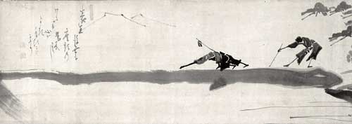 
      
      <p>Hakuin Ekaku, <em>Two Blind Men on a Bridge</em>. Ink on paper, 11 x 33 inches. Man’yo-an Collection.      
    