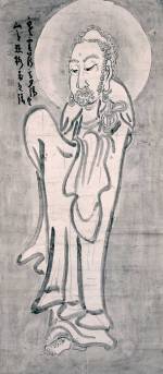 
      
      <p>Hakuin Ekaku, <em>Shaka</em>. Ink on paper, 52.6 x 23.5 inches. Shinwa-an Collection.      
    