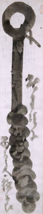 
      
      <p>Hakuin Ekaku, <em>Iron Rod</em>. Ink on paper, 51 x 10.7 inches. Ginshu Collection. Photo: Maggie Nimkin.      
    