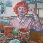 Roxana Halls. Sushi, 2014. Oil on linen, 75 x 75 cm. © the artist.