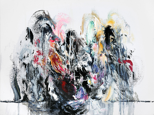 Maggi Hambling. Wall of Water, Amy Winehouse, 2011. Oil on canvas, 36 x 48 in. © Maggi Hambling. Photograph: Douglas Atfield.