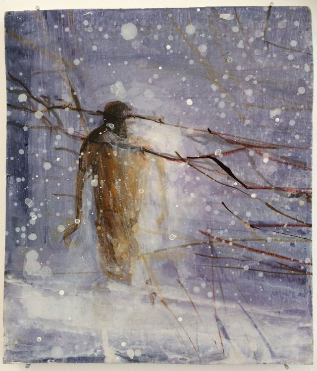 Susie Hamilton. Through the thin Frost, 2001. Acrylic on wood, 22.5 x 19.5 cm. © the artist. Courtesy of Paul Stolper, London.