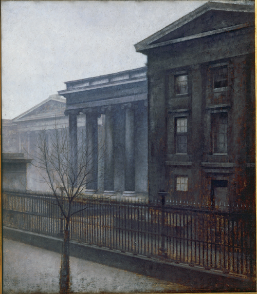 Vilhelm Hammershøi. <em>From the British Museum</em>. Winter, 1906. Oil on canvas, 51.9 x 45.3 cm. Fuglsang Kunstmuseum, Denmark. 
    Photo Hans Petersen