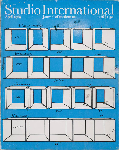 April 1969 edition of Studio International with a Donald Judd work on the cover.