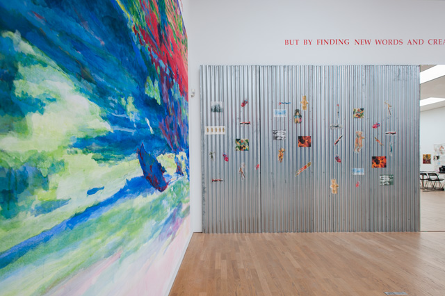 Installation view (2) of Margaret Harrison: Accumulations, Middlesbrough Institute of Modern Art, 23 October 2015 - 24 January 2016. Photograph: Jason Hynes, courtesy of Middlesbrough Institute of Modern Art.