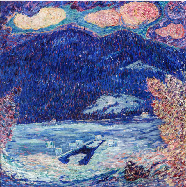 Marsden Hartley. The Ice Hole, Maine, 1908-9. Oil on canvas, 34 x 34 in (86.4 x 86.4 cm). New Orleans Museum of Art, Museum Purchase through the Ella West Freeman. Foundation Matching Fund.