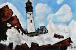 Marsden Hartley. The Lighthouse, 1940–41. Oil on masonite-type hardboard, 30 x 40 1/8 in (76.2 x 101.9 cm). Collection of Pitt and Barbara Hyde.