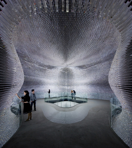 Heatherwick Studio. UK Pavilion, Shanghai Expo 2010. The Seed Cathedral, interior view. Photograph: Iwan Baan.