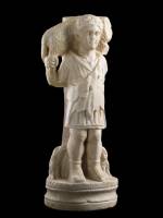 Table Support with the Good Shepherd, first half of 4th century. Prokonnesian marble, overall: 73 x 28 x 28.5 cm (28 3/4 x 11 x 11 1/4 in.) Byzantine and Christian Museum, Athens.