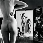 Helmut Newton. <em>Self-portrait with wife and models</em>, Paris, 1981. © Helmut Newton Estate.