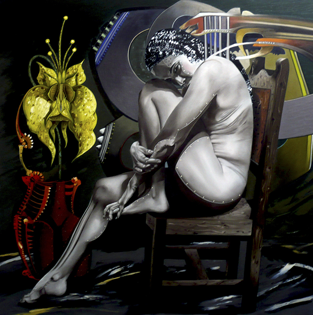 Nicolás Herrera. Orquídea, 2012. Oil on canvas. 130 x 130 cm. Courtesy of the artist.