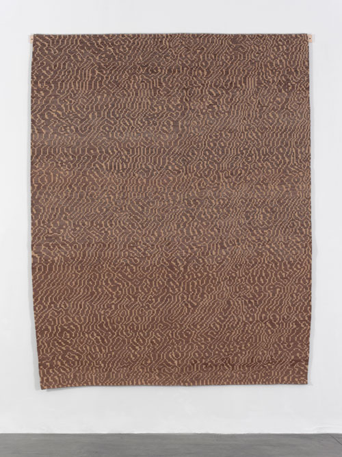 Navid Nuur. Local Study 3: The Eye Codex of the Monochrome, 2014. Custom made rug (brown wool), 272 x 215 cm. Courtesy the artist, Galerie Plan B, Berlin I Cluj, and Galerie Max Hetzler, Berlin I Paris.