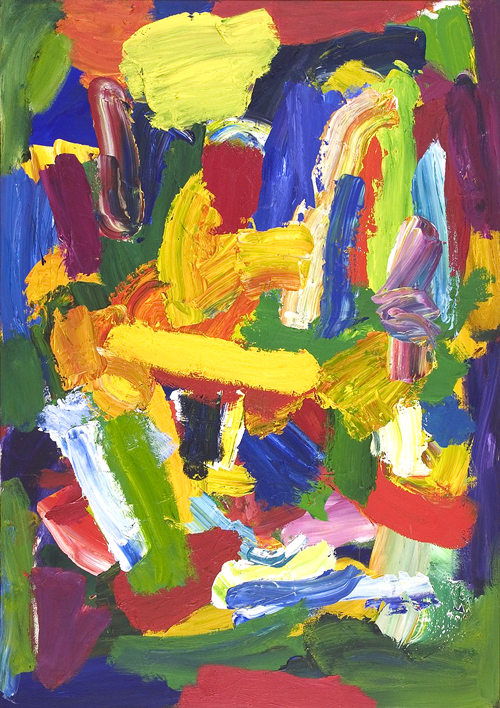 Fred Pollock. <em>The Painter’s Song, </em>1993<em>. </em>Acrylic on canvas, 214 x 150 cm. Illustrated in <em>Fred Pollock: A Career Survey</em>; Poussin Gallery 2008.