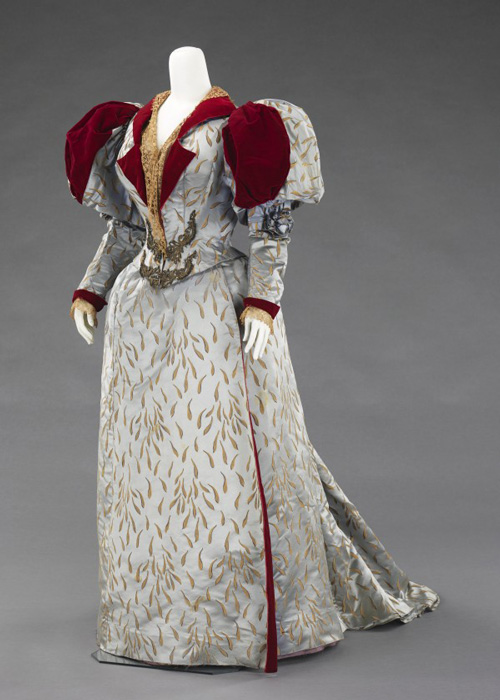 Charles Frederick Worth (British, 1825–1895). Jean-Philippe Worth (French, 1856–1926). <em>Evening Ensemble</em>, 1893. French. Silk, linen, metallic thread.   The Brooklyn Museum Costume Collection at the Metropolitan Museum of Art.