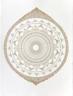 Meg Hitchcock. Amazing Grace, 2013. Letters cut from the Bhagavad Gita, 30 x 22 in.