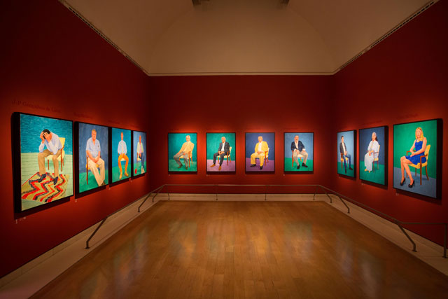 Installation view of David Hockney RA: 82 Portraits and 1 Still-life. © David Parry/Royal Academy of Arts.