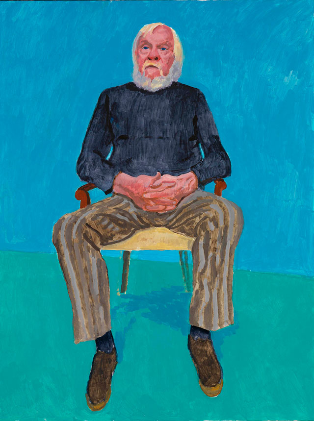 David Hockney. John Baldessari, 13th, 16th December 2013. Acrylic on canvas, 121.9 x 91.4 cm. © David Hockney. Photograph: Richard Schmidt.