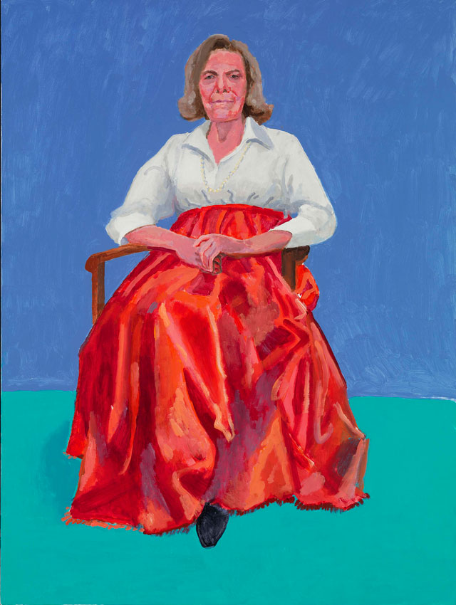 David Hockney. Rita Pynoos, 1st, 2nd March 2014. Acrylic on canvas, 121.9 x 91.4 cm. © David Hockney. Photograph: Richard Schmidt.