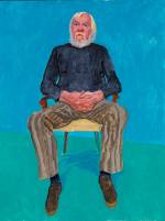 David Hockney. John Baldessari, 13th, 16th December 2013. Acrylic on canvas, 121.9 x 91.4 cm. © David Hockney. Photograph: Richard Schmidt.